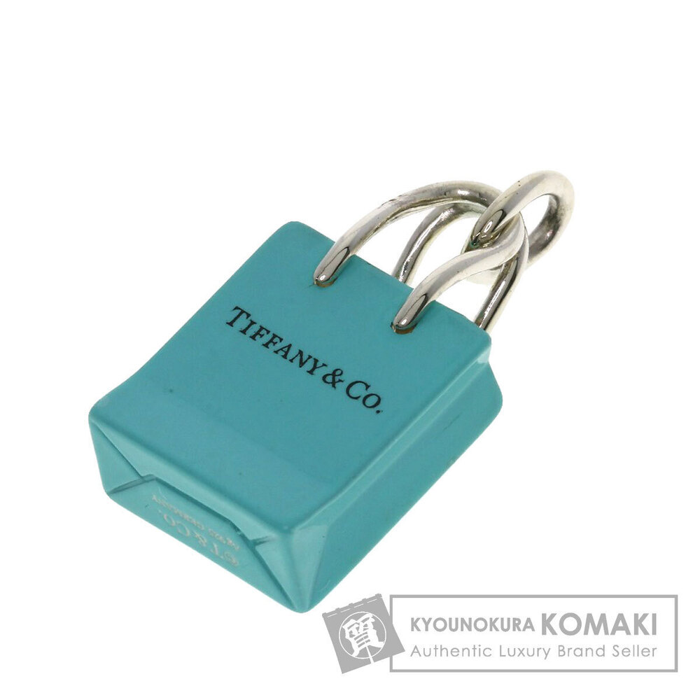 Tiffany Co shopping bag charm pendant silver